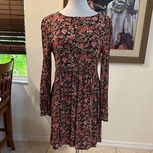 BP Floral Long Sleeve Boho Dress Size Small